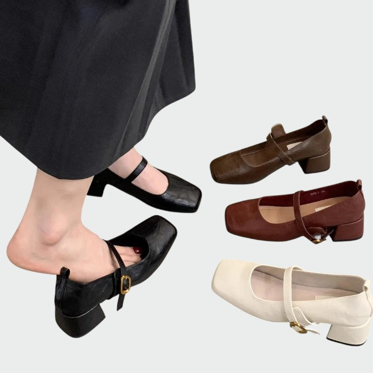 Olivia™ | Square Tip High Heeled Mary Jane Shoes