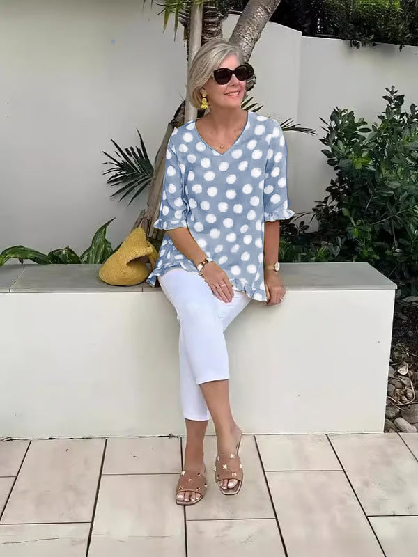 Bloomie - Stylish V-Neck Blouse