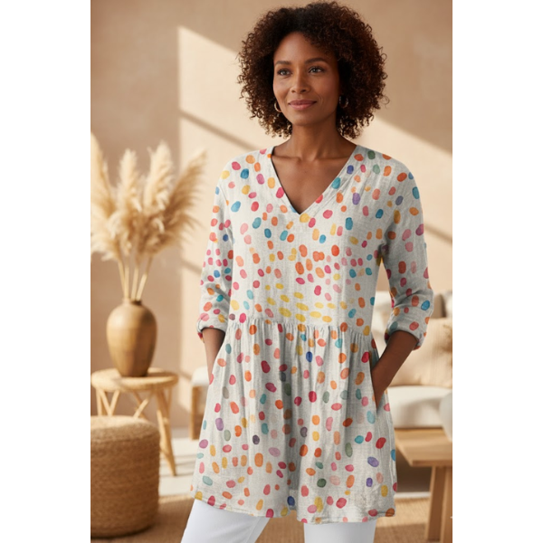 Bernadette | Long V-Neck Shirt