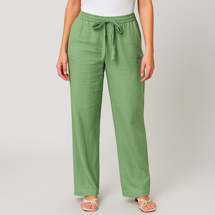 Gwyneth - Elegant Tie Waist Linen Pants