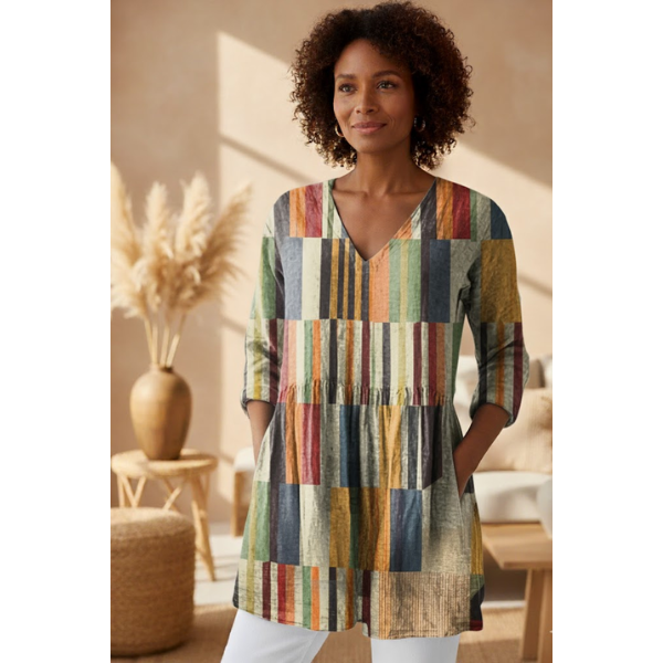 Farrah | Long V-Neck Shirt