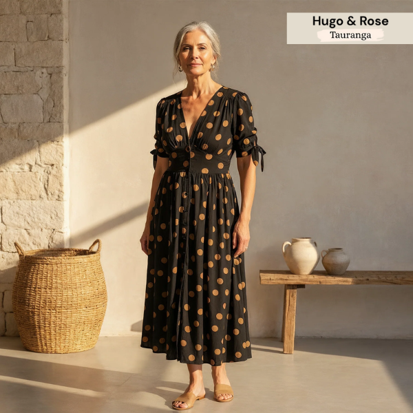 Bellamy - Polka Dots V-Neck Dress