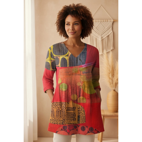 Indira | Long V-Neck Shirt