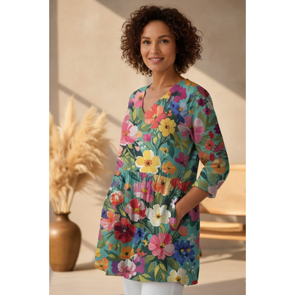 Ines | Long V-Neck Shirt