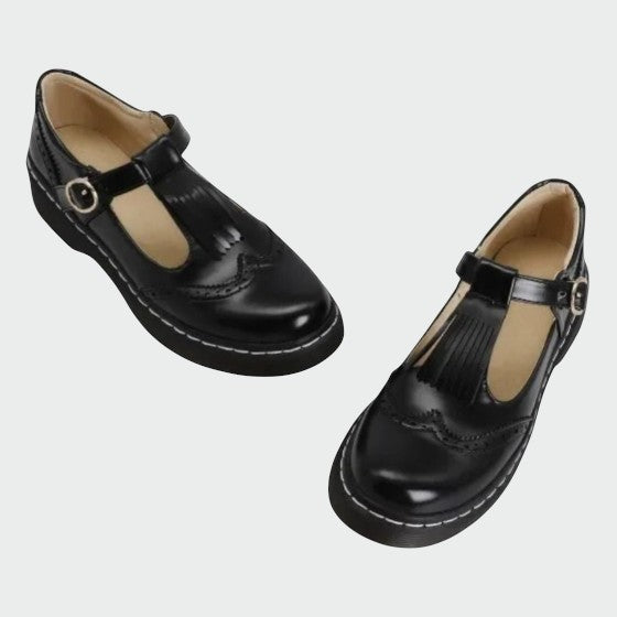 Olivia™ | Elegante T-Bar Leather Shoes