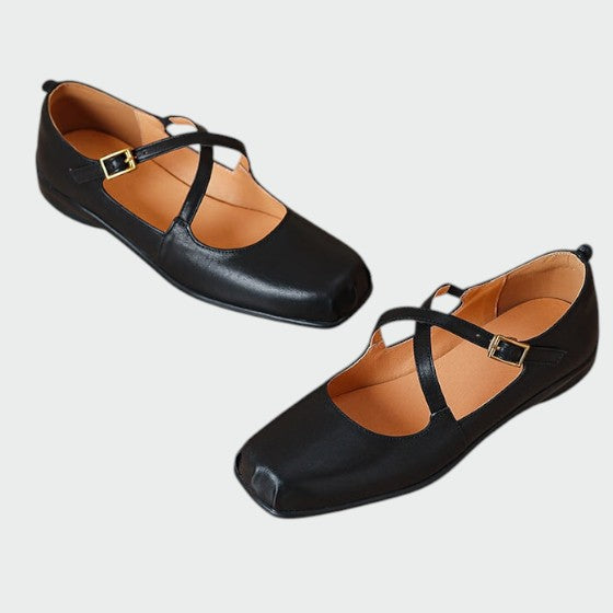 Olivia™ | Square-Toe Cross-Strap Mary Jane Shoes