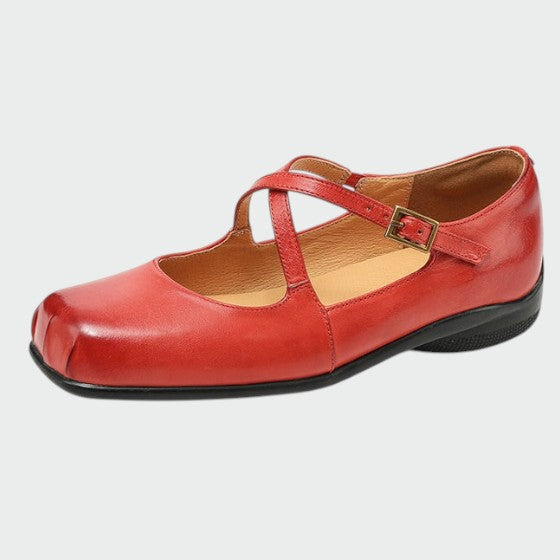 Olivia™ | Square-Toe Cross-Strap Mary Jane Shoes