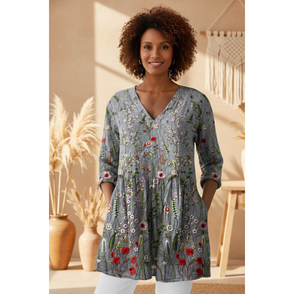 Lana | Long V-Neck Shirt